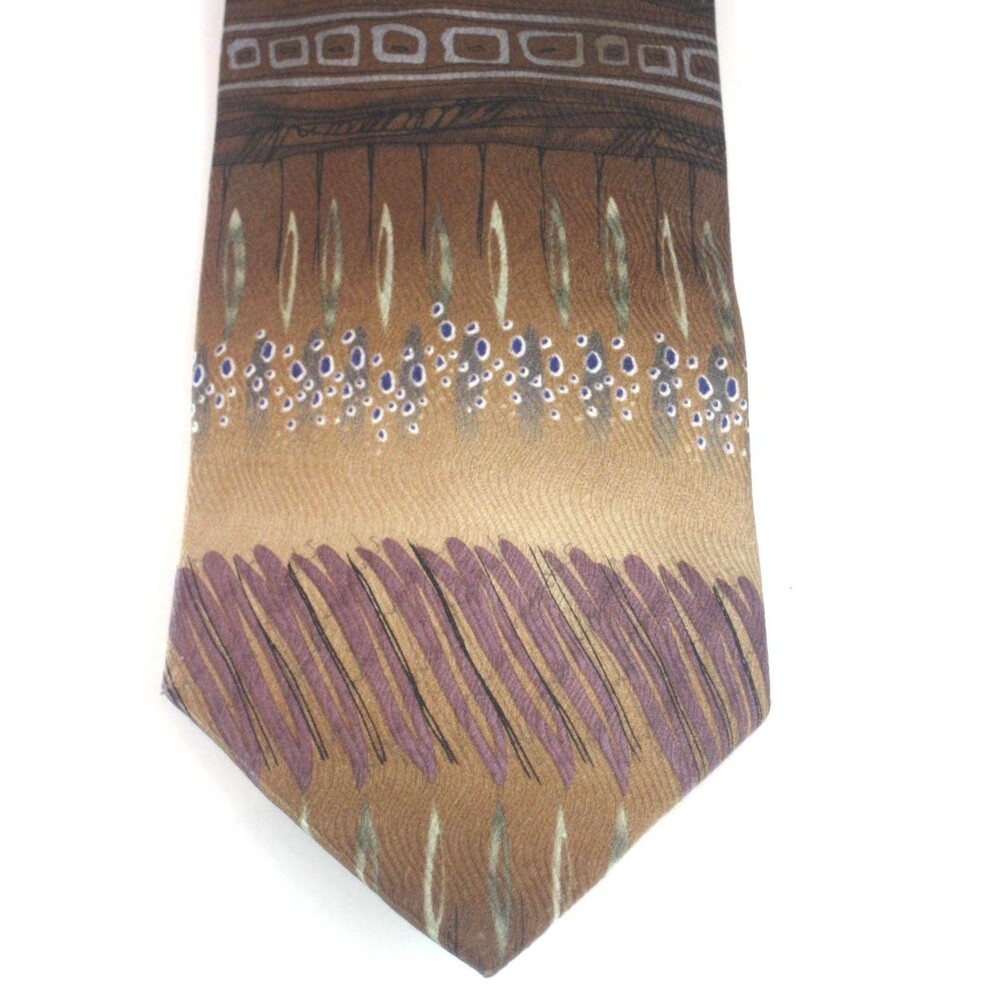 John Blair 100% Silk Shades of Brown Abstract Necktie